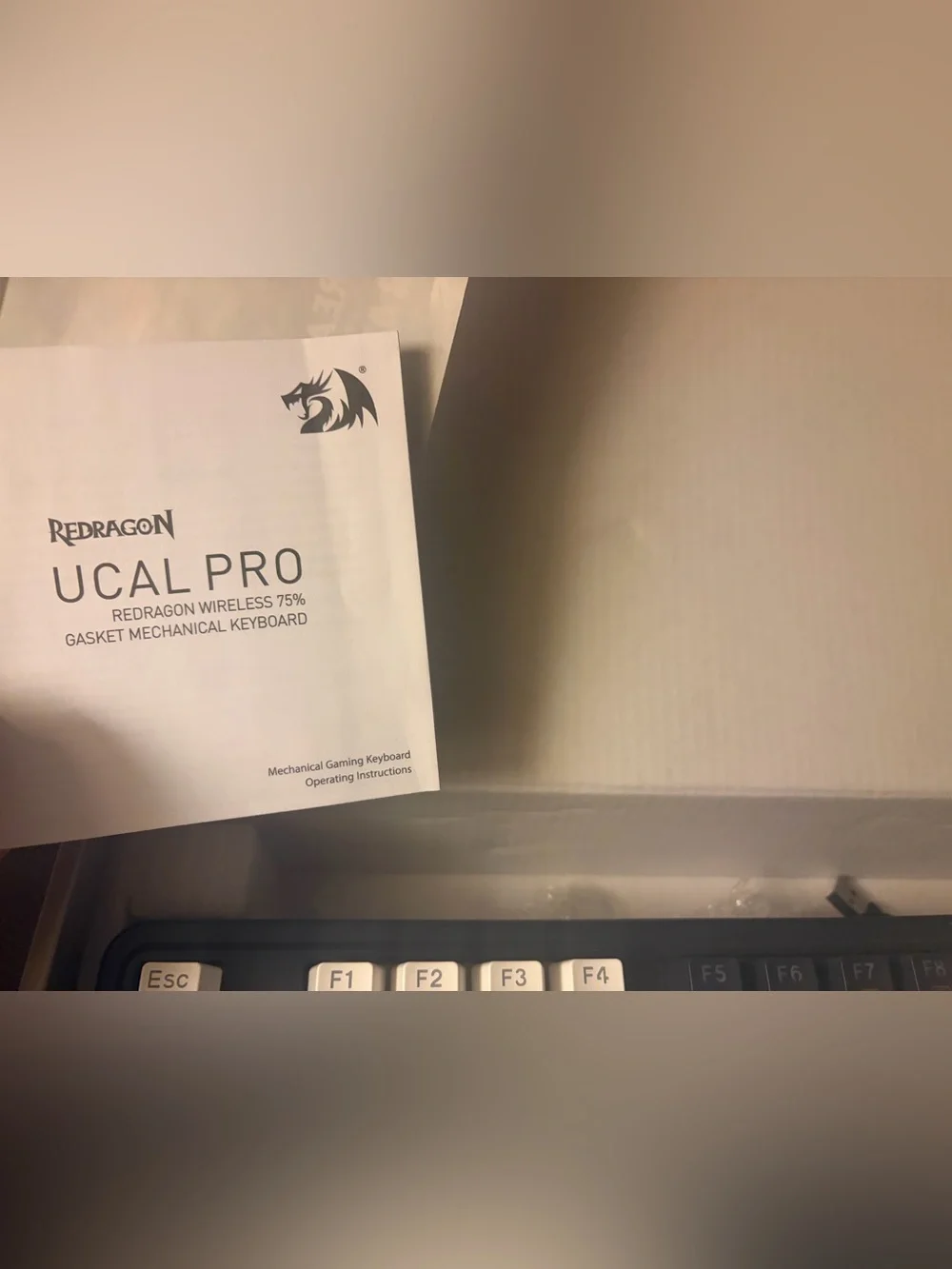 Red dragon White and Black gaming Keyboard — Two-Tone Keycaps